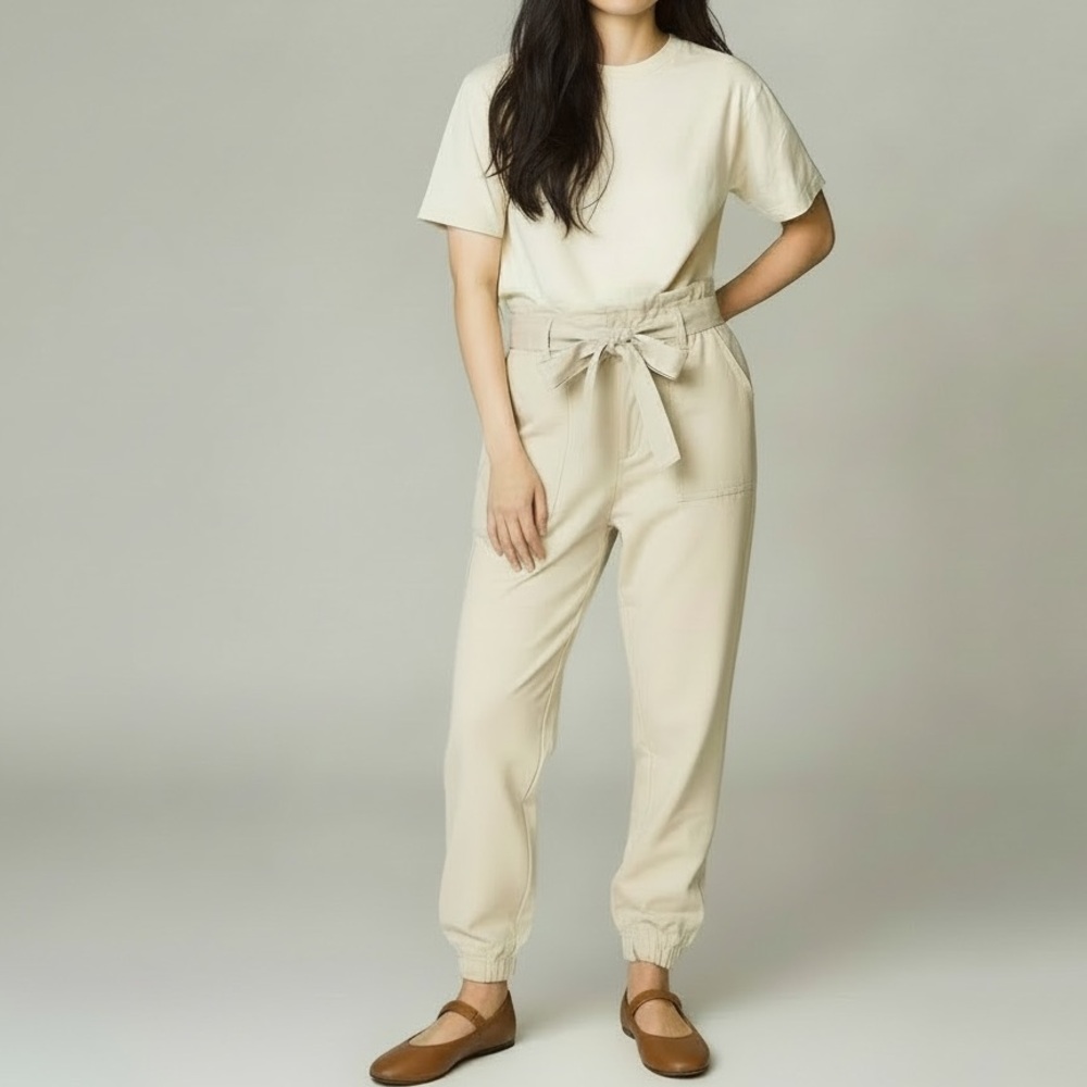 Banana Republic | Tie Waist Barrel Khaki Pants Size 8 Classic Lightweight Flowy